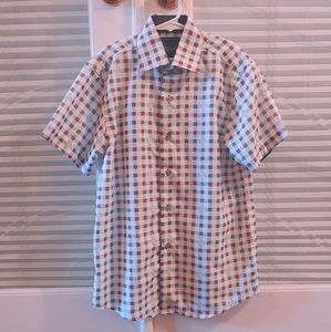 Boy's Brown and Green check plaid shirt